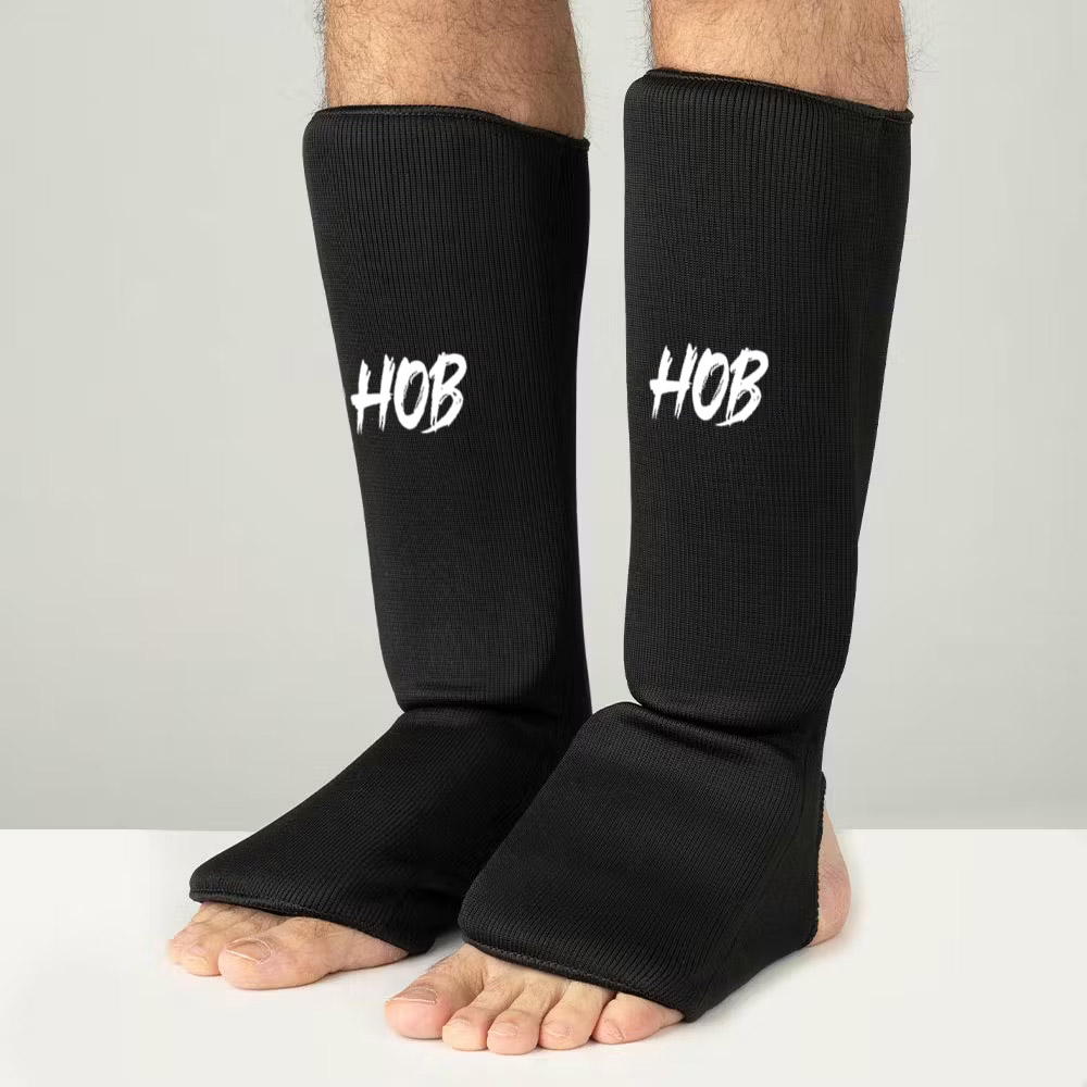 Hob Elastic Shin & Instep Pads Black (2)